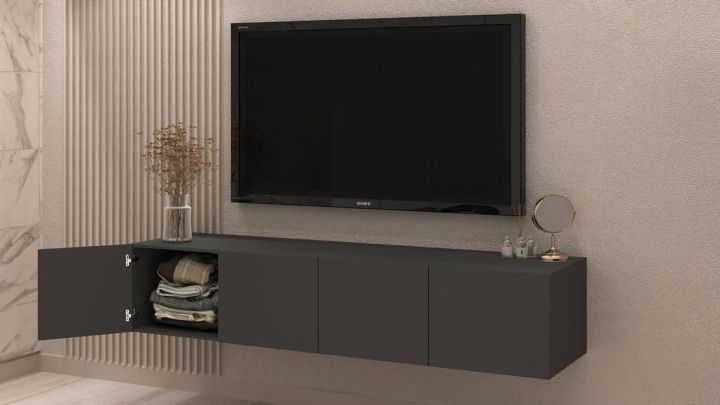 Тумба под ТВ Бастион 2.0 м, Графит