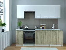 Кухня Альба 2400 СП Белый