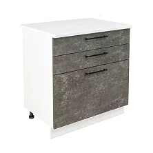 Шкаф нижний с ящиками ШН3Я 800 Нувель (бетон коричневый) 