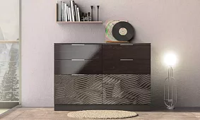 Комод Глянец 3D Коричневый