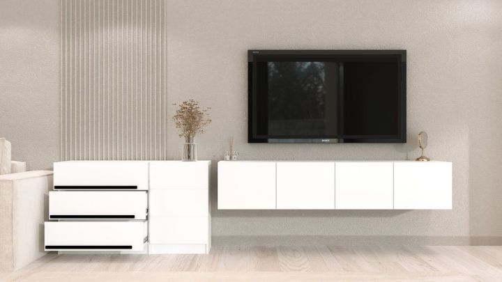 Комплект в гостиную Бастион 3.3 м, Белый