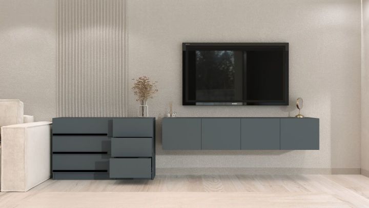 Комплект в гостиную Бастион 1.5 м, Графит