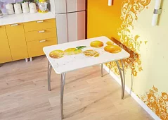 Стол-рабочий кухонный Апельсины Белый