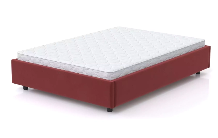Мягкая кровать SleepBox 140 без изголовья, Красный