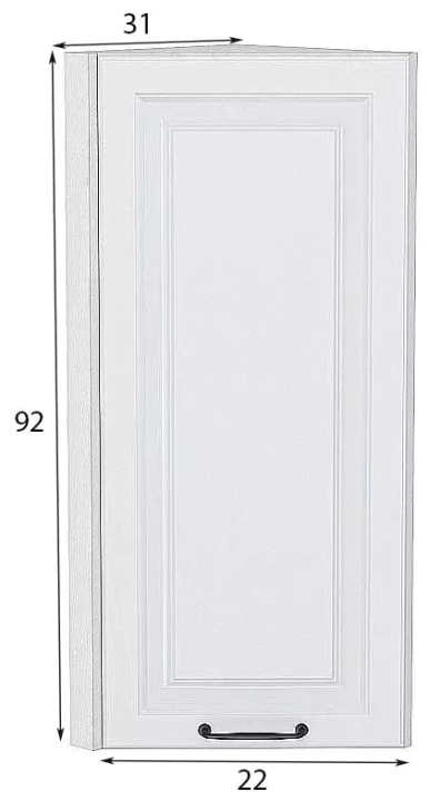Шкаф верхний торцевой Ницца 920, Белый