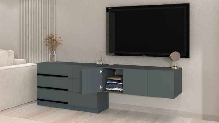 Комплект в гостиную Бастион 2.5 м, Графит
