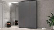 Шкаф распашной Гермес 3-х дверный 1.5 м (графит)