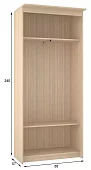 Шкаф-купе Эконом Миллениум 884х2400х573 светлый роникон Бежевый