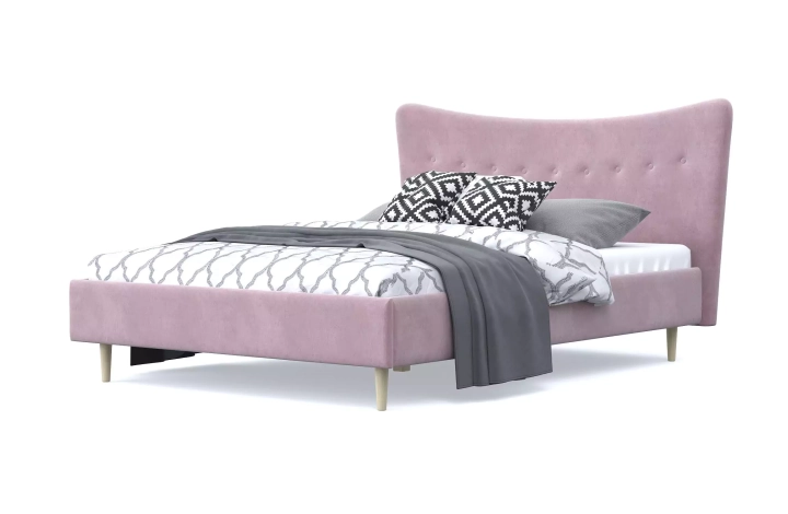 Мягкая кровать Финна 140 дизайн 7, Розовый