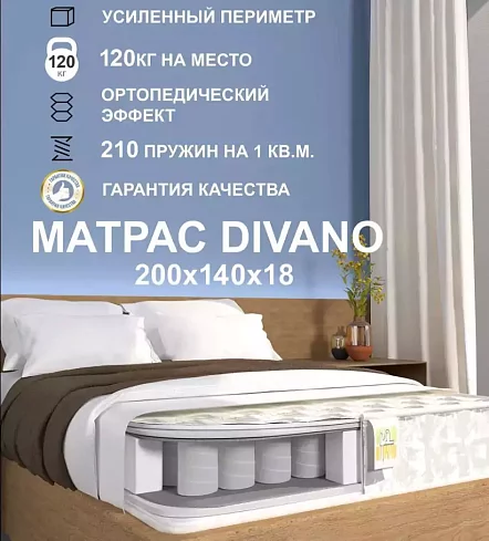 Матрас Дивано НПБ 140, Белый