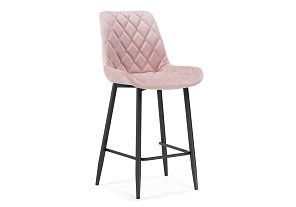 Барный стул Баодин велюр розовый / черный 