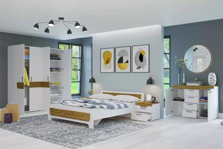 Кровать Милана с матрасом Divano Classic Зависимые пружины (Bonnelle), Белый