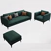 Прямой кожаный диван Некст (Лофт), Зеленый
