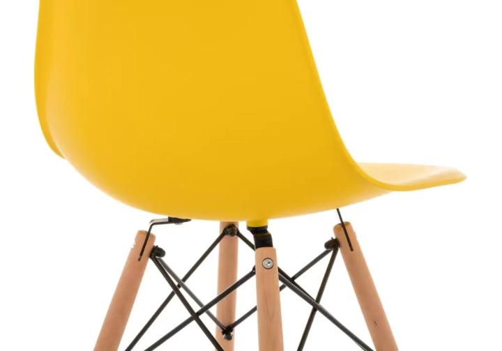 ф208а Стул деревянный Eames PC-015 желтый