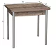 Стол обеденный ЭКО 80*60 (120) Дуб веллингтон/Серебристый металлик 2