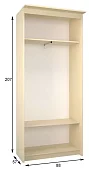 Шкаф-купе Эконом Миллениум 884х2070х573 зеркало Бежевый