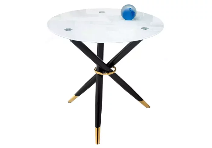 Стеклянный стол Рок белый / чёрный, Белый