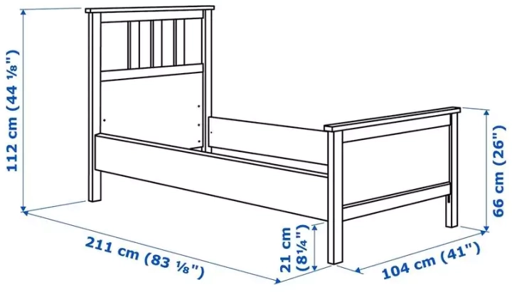 Каркас кровати HEMNES, Белый