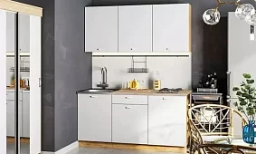 Кухня Дана 1.5м (дуб крафт золотой/белый) Белый