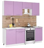 Кухня Бостон 2.1м (сирень металлик) Фиолетовый 