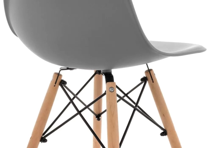 ф208а Стул деревянный Eames PC-015 серый