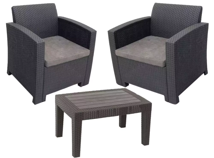 Комплект уличной мебели под ротанг California Balcony Set, Шоколадный