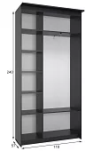 Шкаф-купе Эконом Миллениум 1184х2400х573 1 зеркало Коричневый
