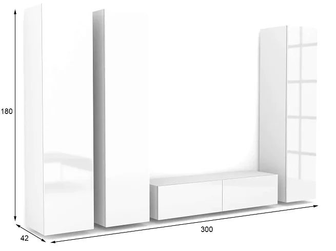Стенка Виго 1 мдф глянец, Белый