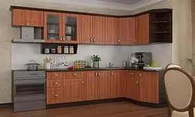 Кухня Классика 2 угловая мдф Коричневый 