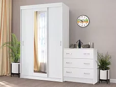 Шкаф-купе Бассо+комод Бассо РГН Белый 