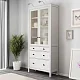 Шкаф-витрина с 3 ящиками HEMNES, Белый