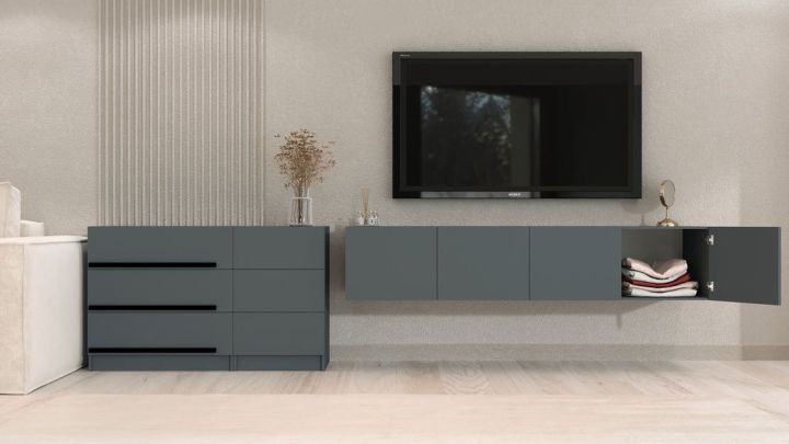 Комплект в гостиную Бастион 1.5 м, Графит