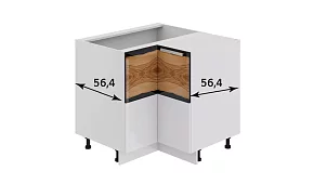 Шкаф напольный угловой с углом 90° Фэнтези (Вуд) Белый 