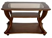 Стол Маэстро+стекло СЖ-02, Коричневый