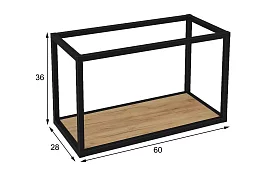 Каркасная полка Лофт ПМГ-Л 600 Черный