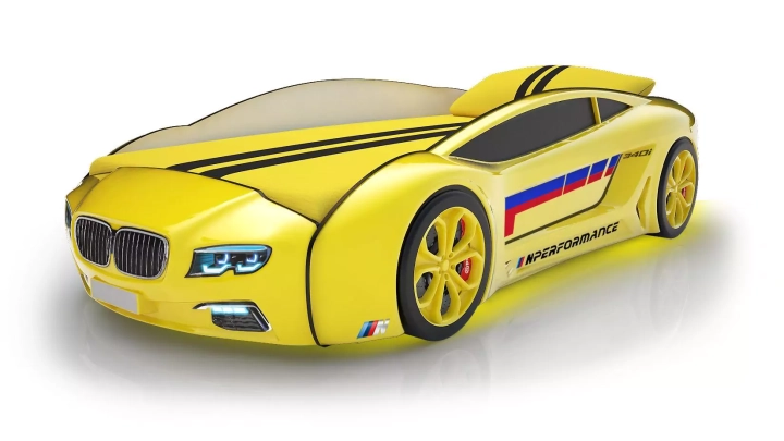 Кровать-машина Roadster БМВ с подъемным механизмом, Желтый