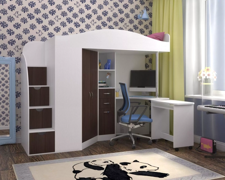 Кровать двухъярусная Юниор 4, Розовый