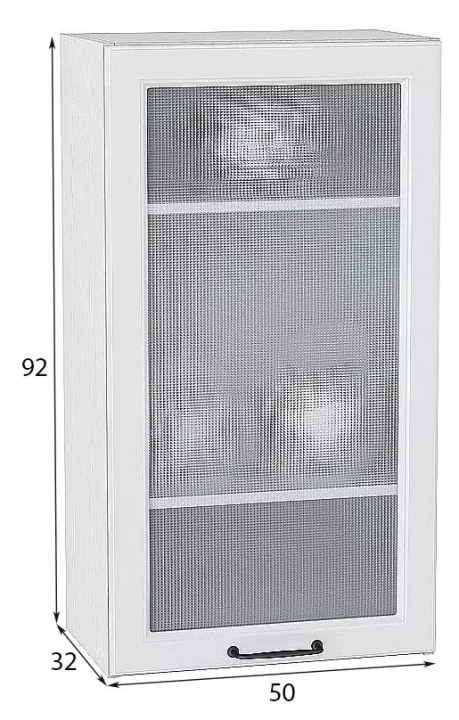 Шкаф верхний с 1-ой остекленной дверцей Ницца 920х500, Белый