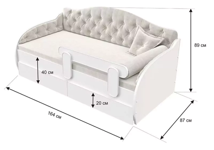Кровать-тахта Вэлли с мягкими боковинами дизайн 12 6