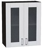 Шкаф верхний с 2-мя остекленными дверцами Лофт 720х600 Snow Veralinga/Венге