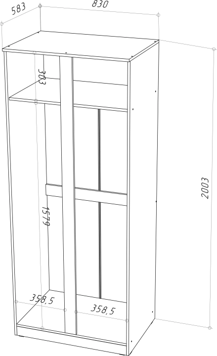 ф118 Шкаф 2-х дверный Штерн дизайн 1