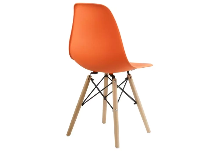 ф208а Стул деревянный Eames PC-015 orange