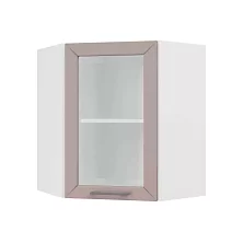 Шкаф верхний угловой со стеклом ШВУС 600 Кёльн (софт карамель) 