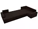 Угловой диван Мэдисон - П микровельвет коричневый подушки бежевые коричневые размеры