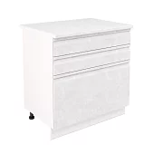 Шкаф нижний с ящиками ШН3Я 800 Бруклин (бетон белый) Белый