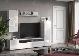 Стенка для гостиной Аннели (белый/глянец белый)