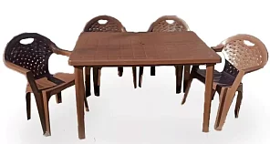 Комплект пластиковой мебели (стол прямоугольный 1200*850 «Флинт» + 4 кресел «Флинт») 
