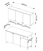 Кухня Деми 1.5 м (графит/сумеречный голубой) Голубой 