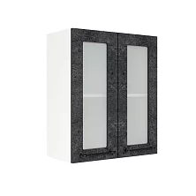 Шкаф верхний со стеклом ШВС 600 Нувель (бетон черный) 