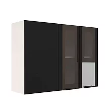 Шкаф верхний со стеклом ШВУПС 1000 Норд (софт черный) 